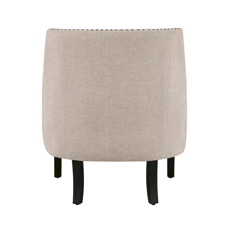 Sillón decorativo rosa de chenilla capitoné con ribete de tachuelas
