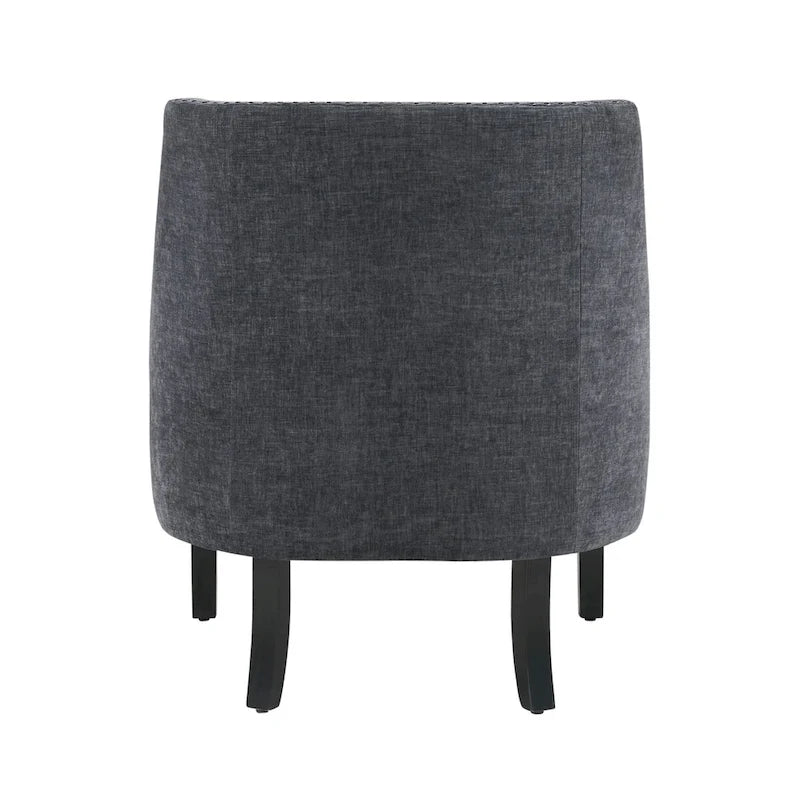 Sillón decorativo rosa de chenilla capitoné con ribete de tachuelas