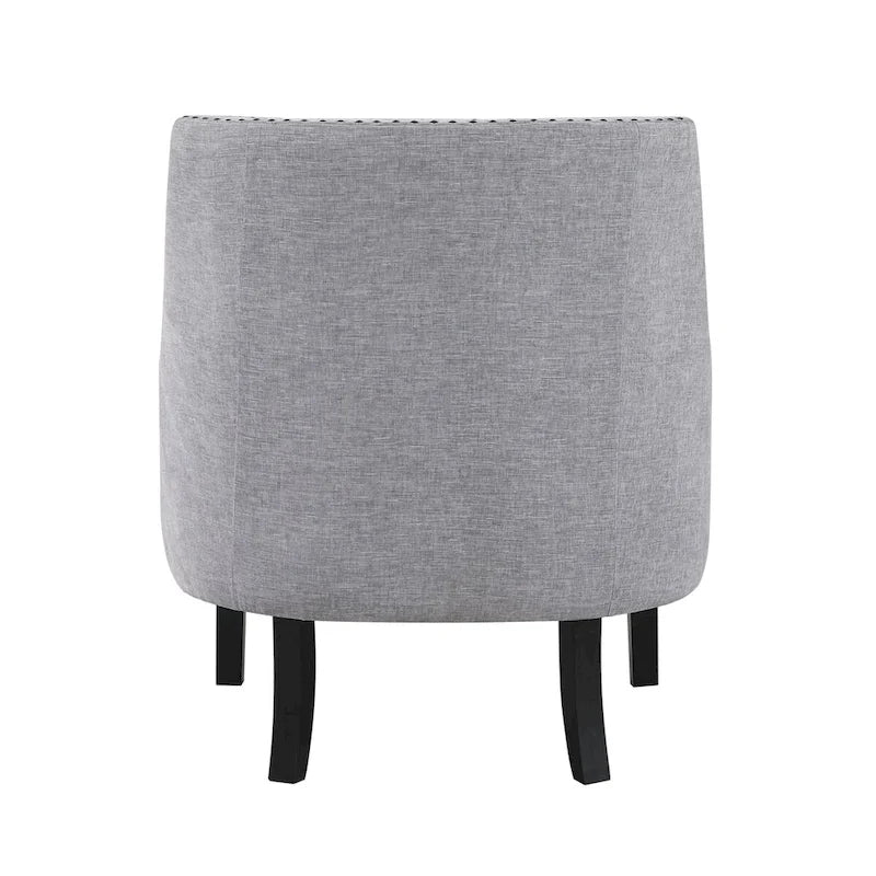 Sillón decorativo rosa de chenilla capitoné con ribete de tachuelas