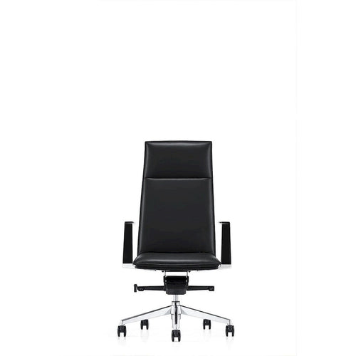 Fauteuil de bureau pivotant noir à dossier haut