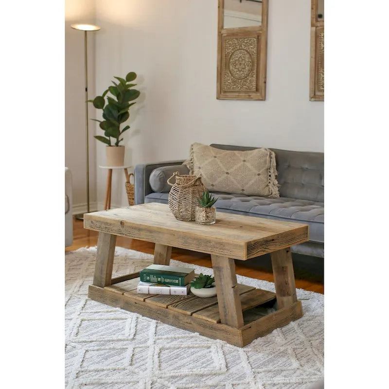A-fram salontafel van hergebruikt hout