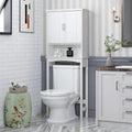 Mueble blanco de almacenamiento sobre el inodoro con estante ajustable